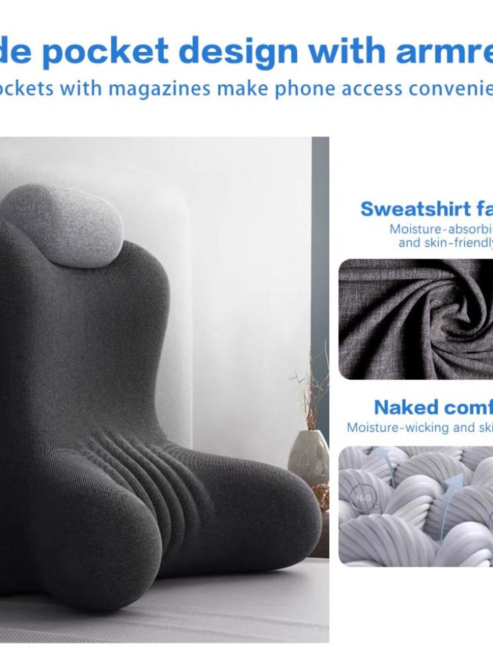 Ergonomic Integrated Seat & Back Cushion, Detachable Lumbar Pillow Breathable Or